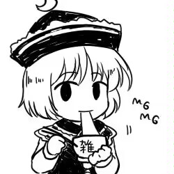 表情包，东方project角色露娜萨·普莉兹姆利巴吃年糕